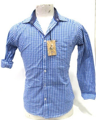 Washable Sky Blue With Small Check