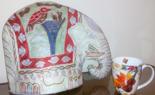 Hand Embroidered Elephant Tea Cozy