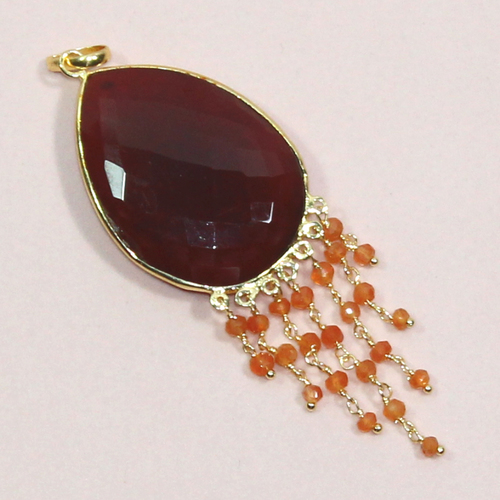 Dyed Ruby 925 Sterling Sliver Pendant Jewelry