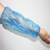Disposable Sleeves - Poly Material, Size 12, Blue & White | Lightweight, Economical With Elastic Ends For Arm Protection In Diverse Industries