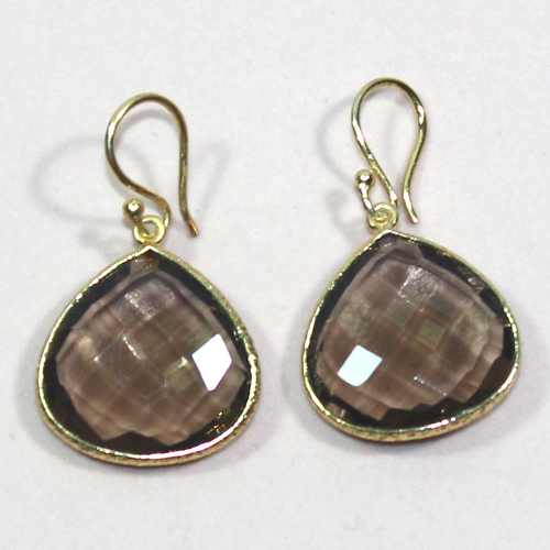 Smoky Quartz Pear 925 Sterling Sliver Earring