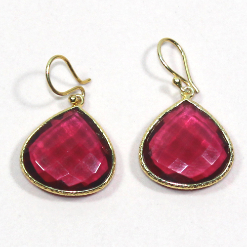 Ruby Lite Pear 925 Sterling Silver Earring Jewelry - Red, Pear Shape, Elegant Design