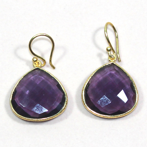 Amethyst Pear 925 Sterling Sliver Earring Jewelry