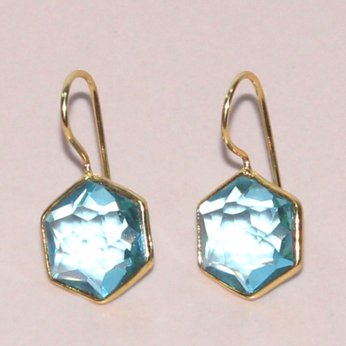Blue Topaz 925 Sterling Sliver Earring Jewelry
