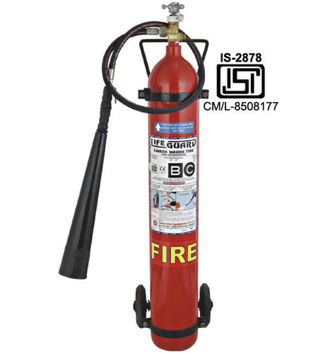 Red Trolley Mounted Fire Extinguisher