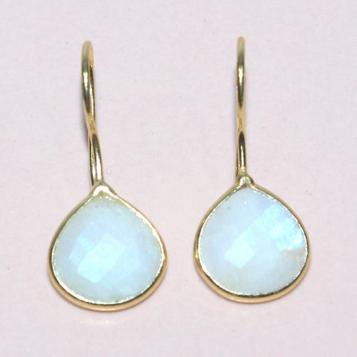 Rainbow Moon Stone 925 Sterling Sliver Earring