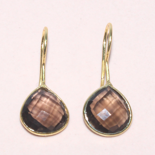 Smoky Quartz Pear 925 Sterling Sliver Earring