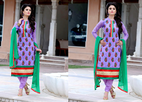 Chanderi Cotton Churidar Designer Suit