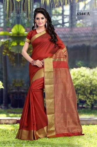 Silk Sarees - Banarasi Silk, 5.5 Meters, 44 Inches, Red | Gold Zari Butaa Work, Luxurious Feel, Fine Weaving