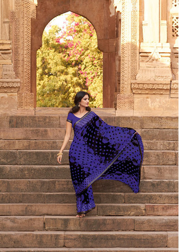 Georgette Black Saree