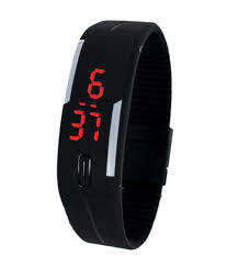 LED Watch Band in Black and Multicolor