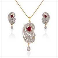 American Diamond Pendant Set