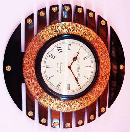 Round Carved Wall Clock
