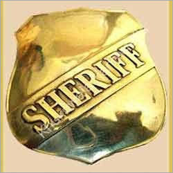 Sheriff Badge - Brass, 60x60 mm | Supreme Finish, Sturdy Design, Perfect Shine