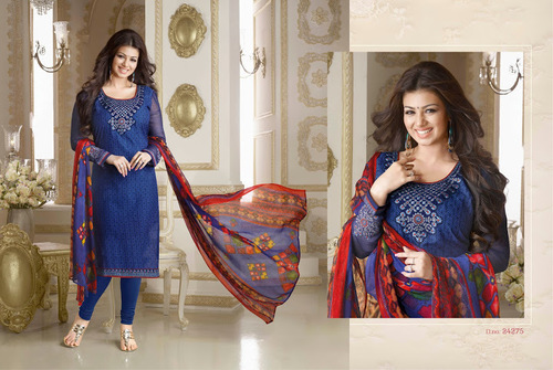 Ayesha Takia Blue Cotton Churidar Suit