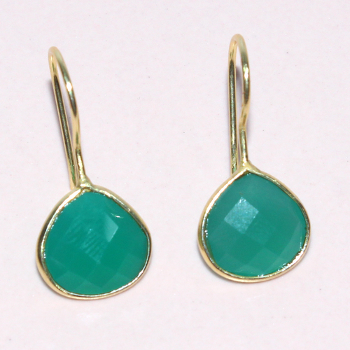 Green Onyx 925 Sterling Sliver Earring Jewelry