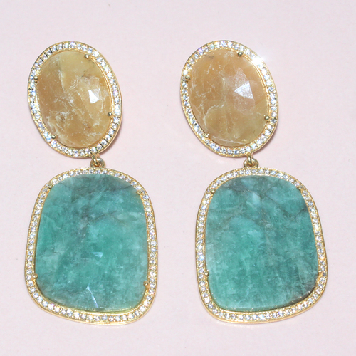 Gemstone Earring With CZ