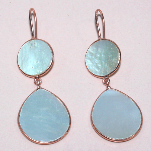 Mother Of Pearl Pear 925 Sterling Sliver Earring