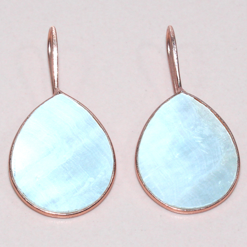 Mother Of Pearl Pear 925 Sterling Sliver Earring