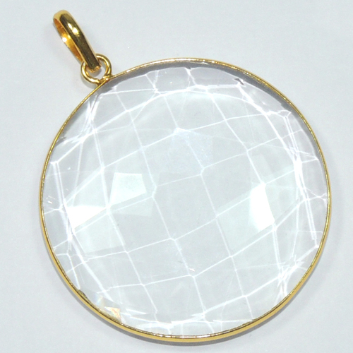 Crystal Round 925 Sterling Sliver Pendant Jewelry