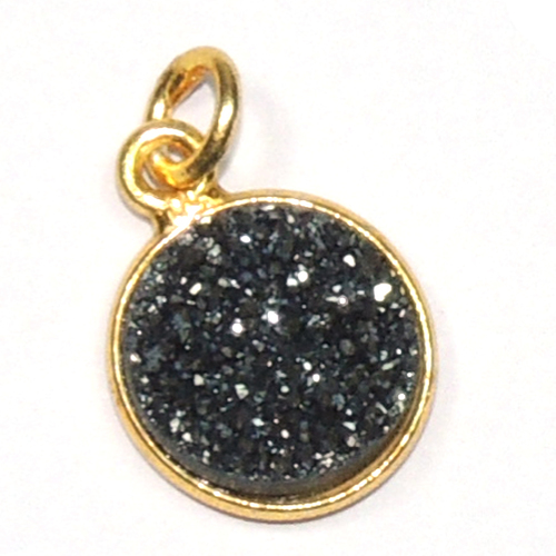 Titanium Black Druzy 925 Sterling Sliver Pendant