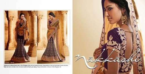 Purple Georgette Lehenga Saree