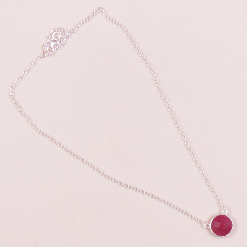 Carnelian Pear 925 Sterling Sliver Necklac Jewelry