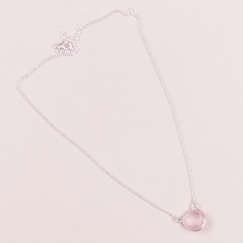 Pink Amethyst 925 Sterling Sliver Necklace Jewelry