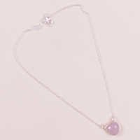 Pink Chalcedony 925Sterling Sliver Necklac Jewelry