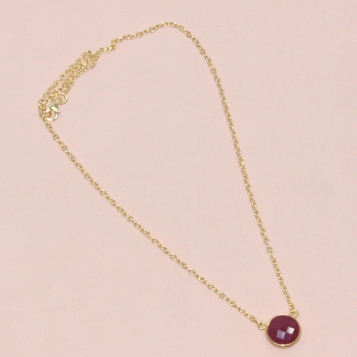 Dyed Ruby 925 Sterling Silver Necklace Jewelry