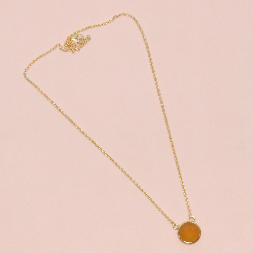 Yellow Chalcedony 925 Sterling Sliver Necklace