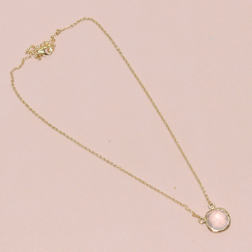 Pink Amethyst Cushion 925 Sterling Sliver Necklace