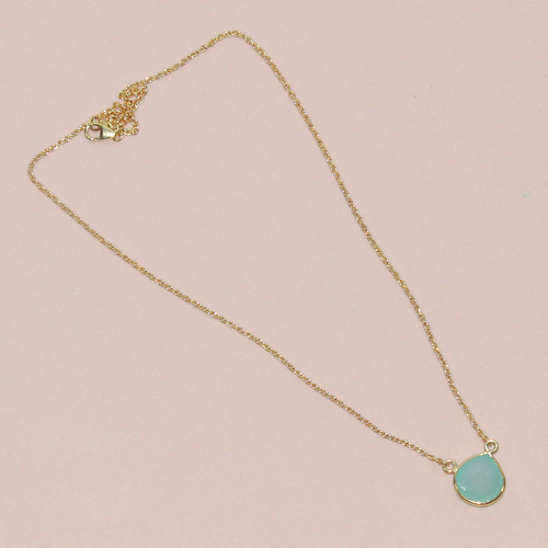 Peru Chalcedony Round 925 Sterling Sliver Necklace