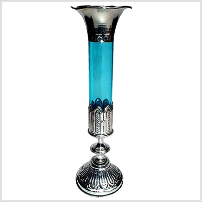 White Metal Flower Vase