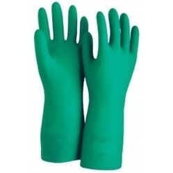 Chemical Hand Gloves - Nitrile Material, 100 Pair Minimum Order | Green Color, Chemical Resistant Functionality