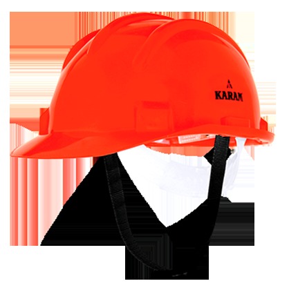 Safety Helmet - HDPE Material, Orange Color | Designed for Metro, Road Safety, Compliant with ISI & DGMS Standards, Customizable with Safety Rachet, Goggles, Ear Muff