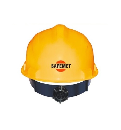 Safety Helmet - Hdpe Material, 53-60 Cm Adjustable Size | 4-Point Suspension, Yellow Color for Enhanced Visibility and Secure Fit