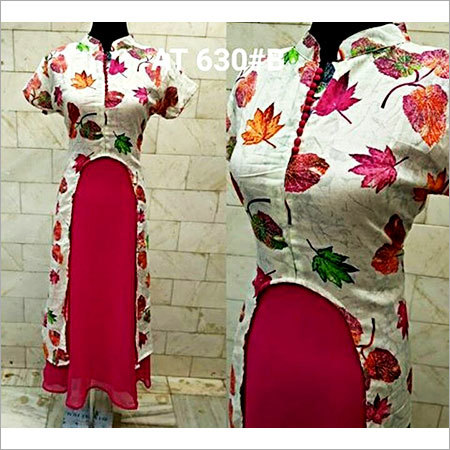 Fancy Western Dresses - Cotton Blend, White, S-XL, 45 Inches, Mandarin Collar, Half Sleeves | Stylish Design, Comfortable Fit, Unique Pattern, Elegant Look, Perfect Stitching, Trendy Style