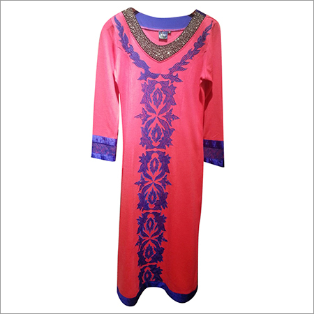 Long Kurtis - Cotton Floor Length Red, Floral Embroidery | Stylish Design, Comfortable Fit, Versatile Style