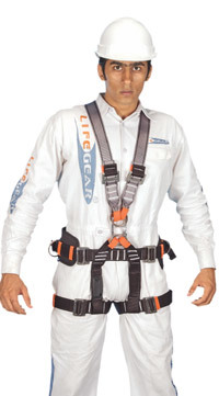 Grey And Orange Fall Arrestor System