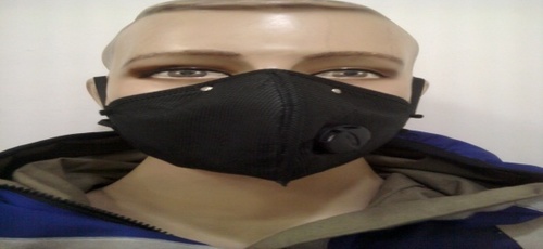 Pollution Mask - Non-Woven Material, Black Color | FFP1 Standard, 96% Filter Efficiency, Disposable Design, Single Valve System, 6-12 Month Lifespan