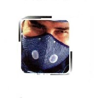 PO MASK - Knitted Cotton Cloth, Two-Way Exhalation Valve, Adjustable Nose Clip, Blue | Inbuilt Washable Filter, CE Approved, ISO Standards Met