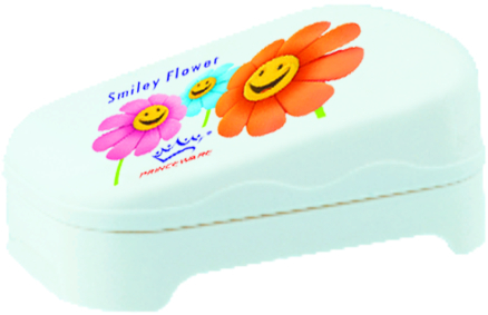 Frosty Wave Soap Case - Plastic, 10x6x4 cm, White | Soap Storage, Water Drainage, Floral Design, Durable, Easy Cleaning