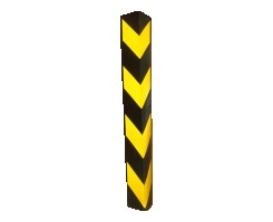 Rubber Corner Guard - High Strength Rubber, 800mm Length, Yellow & Black Color | All-Weather Reflective Material, Easy Installation, Durable Design