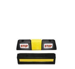 Wheel Block - Rubber Material 500x160x125mm High Quality Reflective Tape , Yellow Color for Enhanced Visibility in Parking Areas