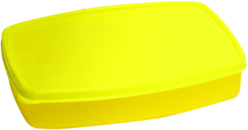 Executive Lunch Packing Cont. - Plastic, 8x6x3 inches, Yellow | Leakproof, Durable, Portable, Microwave-safe
