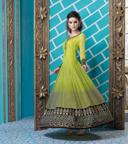 Green Georgette Anarkali Suit