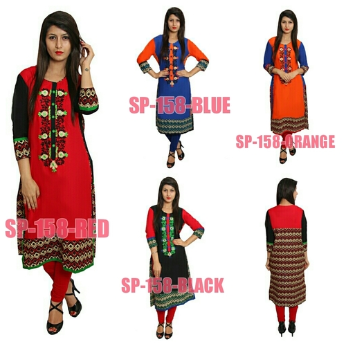 Rayon Embroidered Kurti