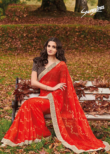 Georgette Casual Print Work Saree