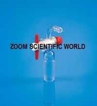 Adapters With Stopcock Right Angle Or Straight Connection - Glass Material, Cone Sizes 180/01 B To 180/05 B, Transparent, White, And Red Colors | Laboratory Use